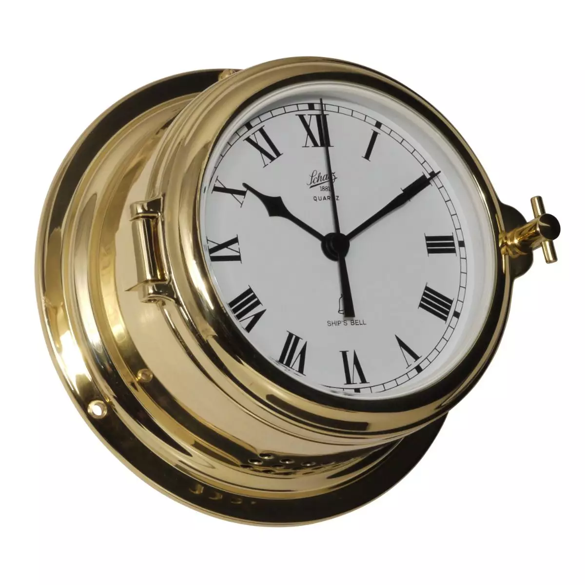 Schatz Midi Skibsur I Messing Med Glasslag Og Romertal 3 Schatz Midi Skibsur I Messing Med Glasslag Og Romertal
