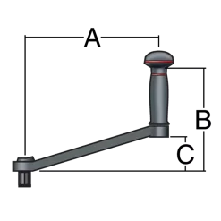 Harken Spilhåndtag 10 M/lås - 254 Mm