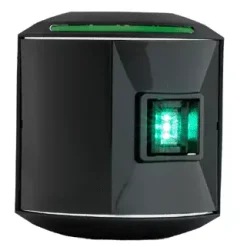 Aqua Signal 44 Lanterne Styrbord Sort 12/24V