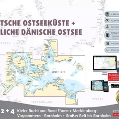 Søkort Sæt 1, 2 & 4 - Storebælt, Merckelburg & Bornholm